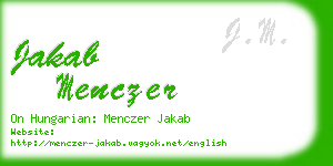 jakab menczer business card